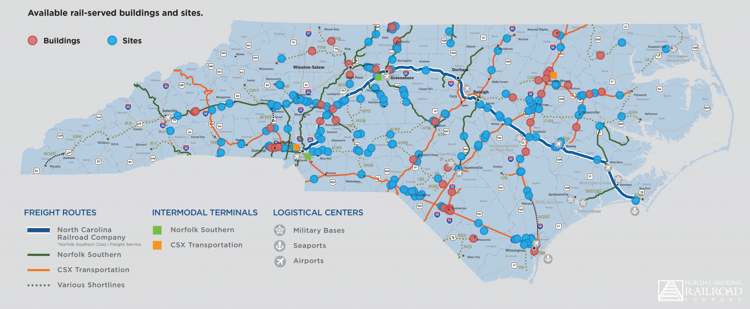 Rail-Served-SitesBuildingsMap-Web - North Carolina Railroad Company